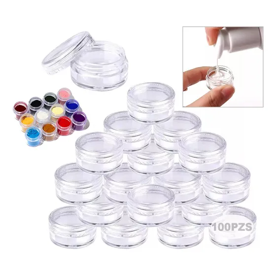 Envases Muestras Pomadero Cosmetico Viaje Transparente100pza