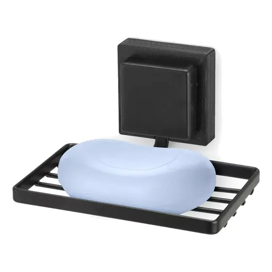 Saboneteira Parede Banheiro Porta Sabonete Preto Sem Furo 3m