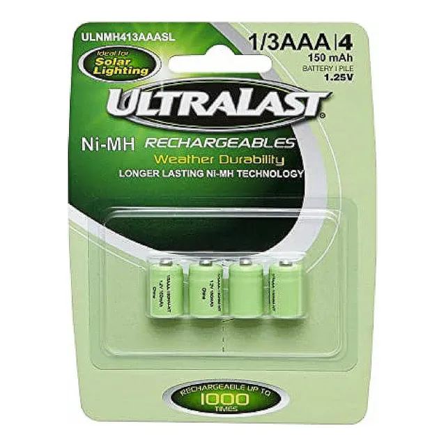 4 Pilas Nimh 1.2v 1/3aaa Ideal Para Luces Solares