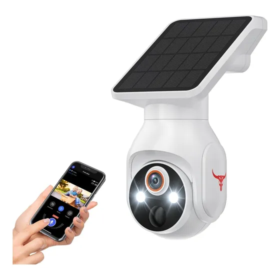 Cámara Seguridad Wifi Con Panel Solar, Visión Nocturna Hd