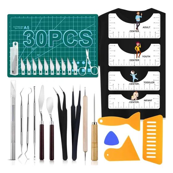 Kit Herramientas Corte Vinilos Reglas Pinzas Pelado Bricolaj