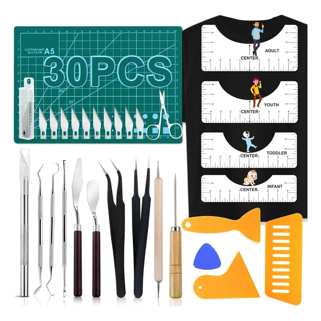 Kit Herramientas Corte Vinilos Reglas Pinzas Pelado Bricolaj