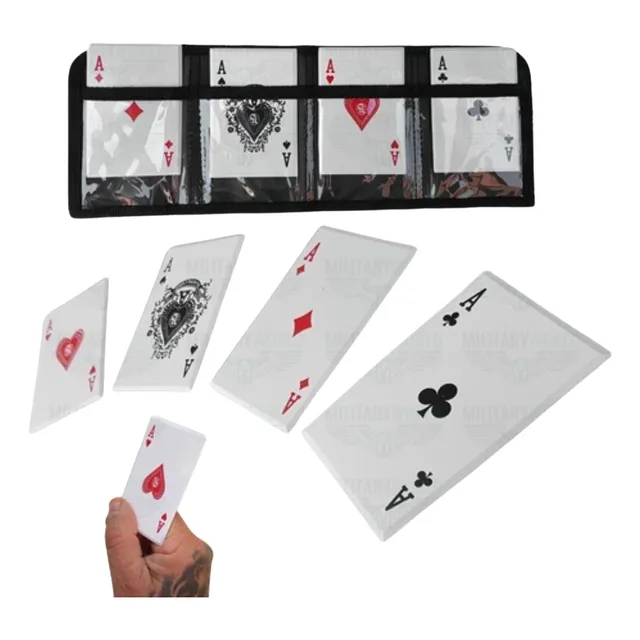 Set 4 Cartas Acero Cuchillo Shuriken Lanzamiento Con Funda
