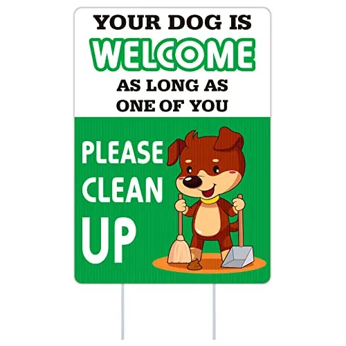 Cartel Divertido Cuidado De Excrementos De Perro Patio ...