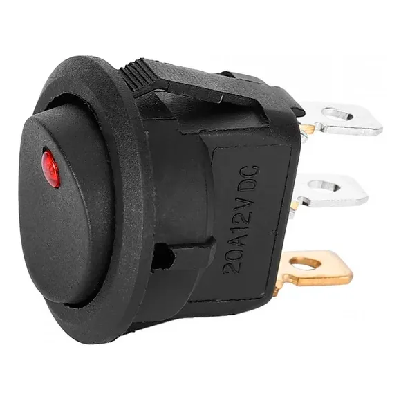 Llave Tablero Mini On-off Redonda Roja