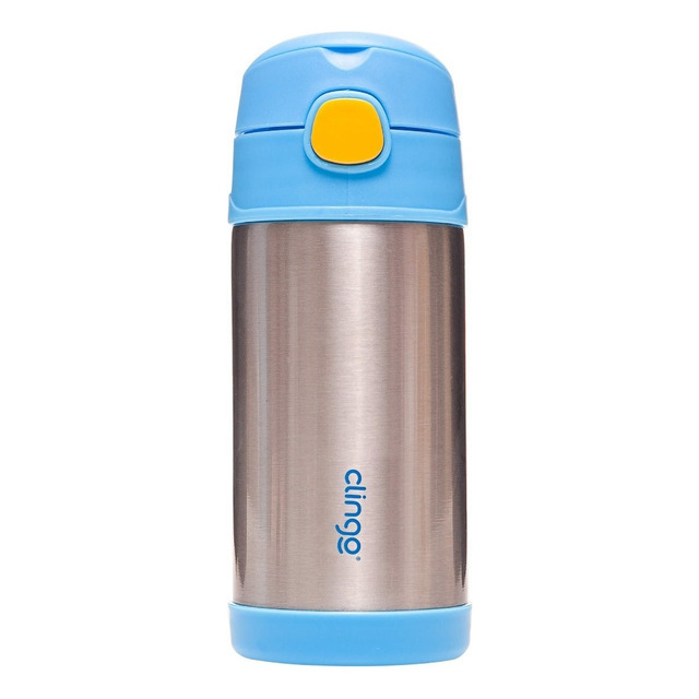 Copo Garrafa Térmica Infantil Inox Canudo Rosa Clingo Cor Inox/azul Copo Garrafa Térmica Infantil Inox Canudo Rosa Clingo Cor Inox/azul