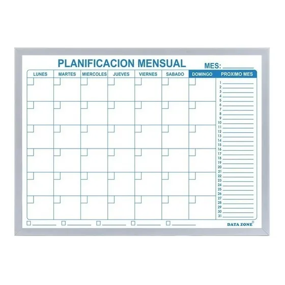 Pizarra Planificador Mensual Magnético Grande