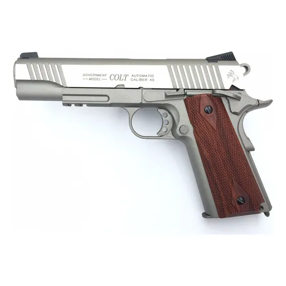 Pistola Airsoft Colt 1911 Acero Inox Full Metal Blowback 6mm