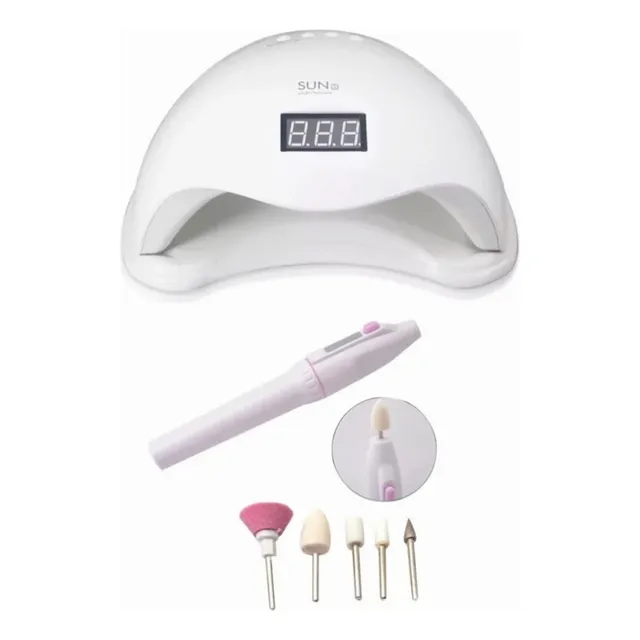 Lampara Led Uv Sun5 48w Uñas Manicure + Mini Torno Uñas
