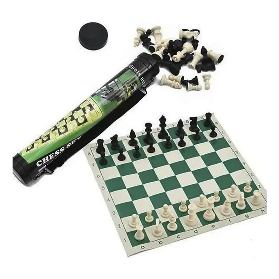 Ajedrez + Estuche Portable + Tablero * Set Medida Oficial