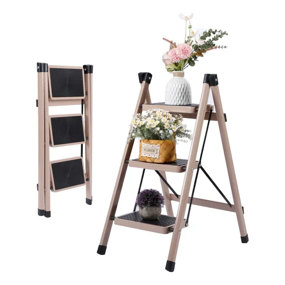 Escalera Tubular De Plegable Con 3 Peldaños