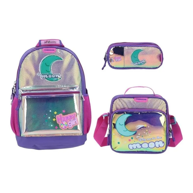 Kit De Mochila Lonchera Y Lapicera Happy Girl Luna Mm209