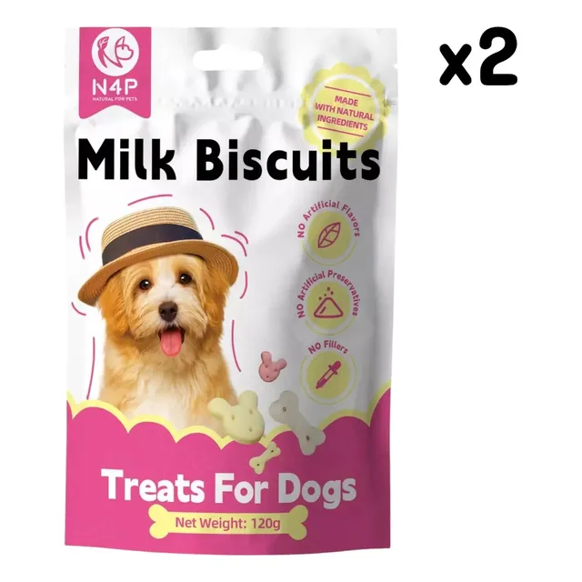 N4p 2 Pack Milk Biscuits 120gr Galletas De Leche Para Perros
