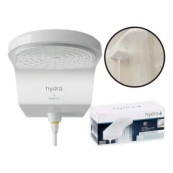 Chuveiro Ducha Elétrico De Parede Fit 127v Potência 5500W Cor Branco Hydra