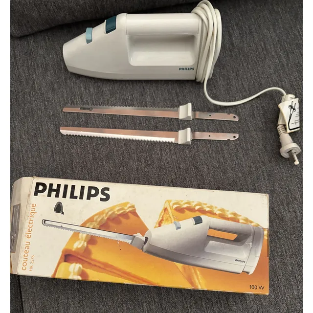 Cuchillo Eléctrico Philips. Excelente Estado Blanco
