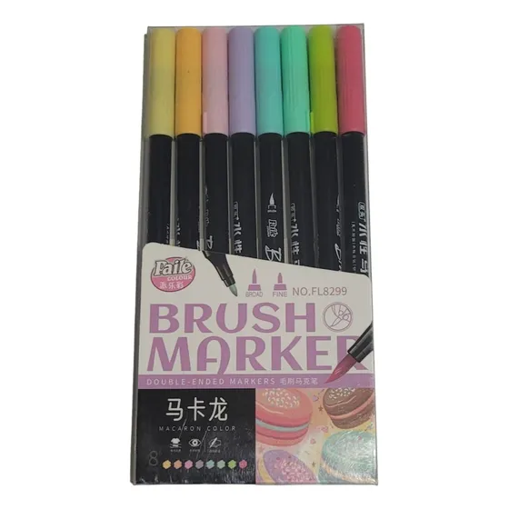 Lapices Punta Pincel 8 Colores Pasteles Bruh Marker 