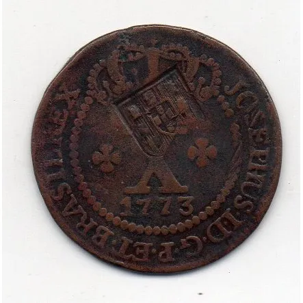 X Reis 1773 S-l C. Carimbo Escudete Corôa Baixa 