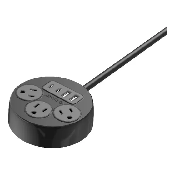 Orico Multicontacto Extensión 3 Salidas 2 Usb 2 Tipo C 1.5m