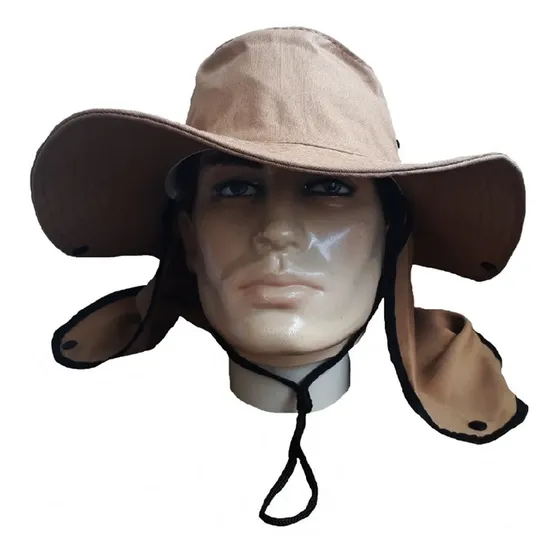 Kit 3 Chapéus Pescador Canavieiro Corda E Pano Protetor Nuca