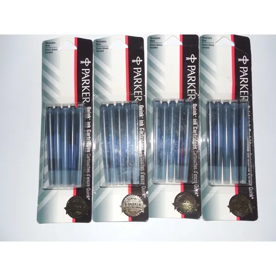 Pack Parker Cartuchos Tinta Quink Azul Lavable Para Plumas