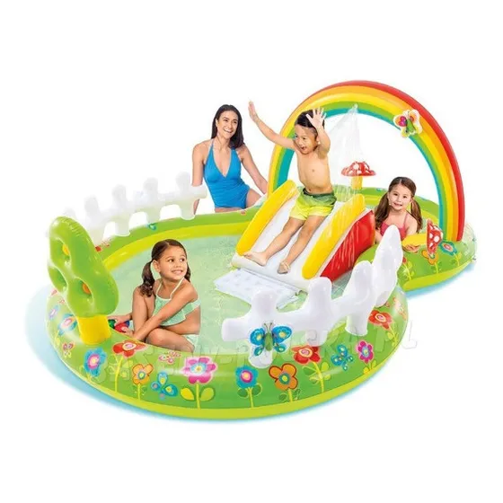 Piscina Inflable Parque Acuatico P Niños +2 C Tobogan Jardín