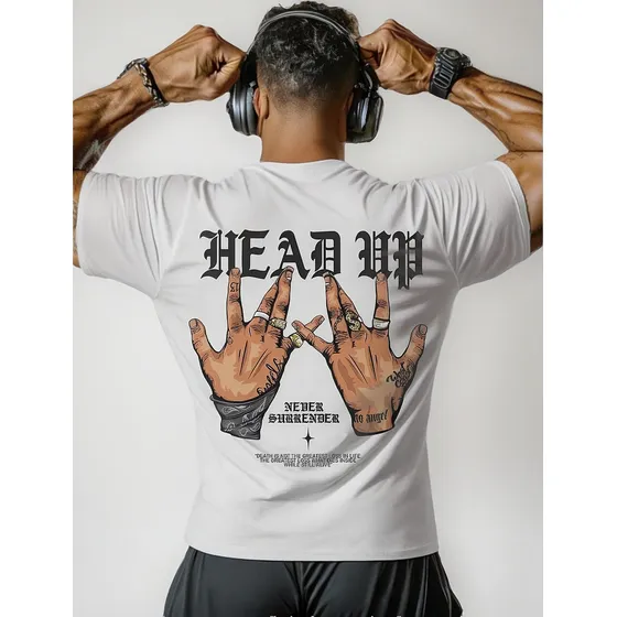 Camiseta De Verano Para Hombre Uplift, Con Estampado A Mano,