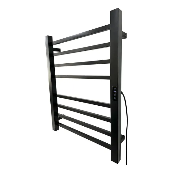Toalheiro Elétrico Térmico Inox Preto Com Timer 2 Toalhas