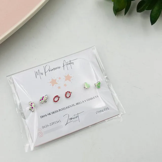 Set De Abridores Para Niñas Modelo 3 En Plata 925