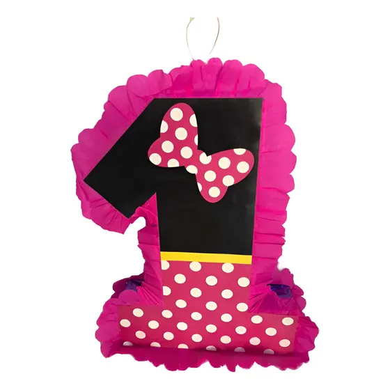 Piñata Numero # 1 Minnie Mouse Silueta Imagen Fiesta Decora
