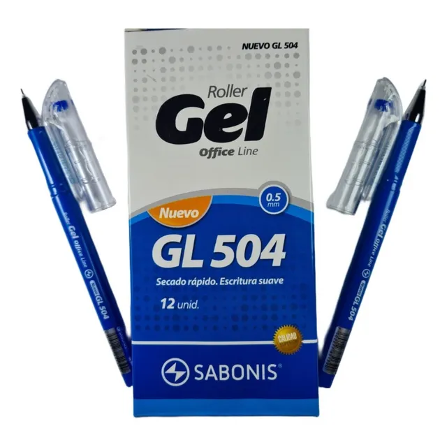 Boligrafo De Gel Sabonis Gl504 Punta Aguja Grip 12 Pcs