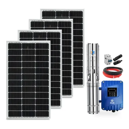 Kit Bomba Submersa Solar 500w Giulli 40m Ou 43.200 L/dia