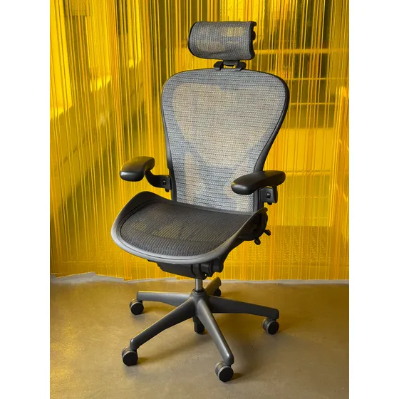 Cadeira Herman Miller Aeron C - Assento Novo - Só Retirada! Preto E Cinza Mesh