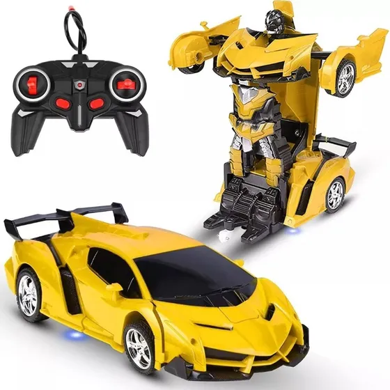 Transformer Auto Robot Con Luz Y Sonido A Control Remoto