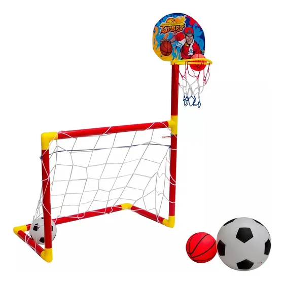 Porteria De Futbol 2 En 1 Canasta De Basquetbol Juego Juguet