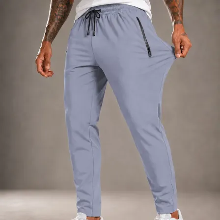 Calça Jogger Masculina Tactel Academia Esportiva Zíper Slim