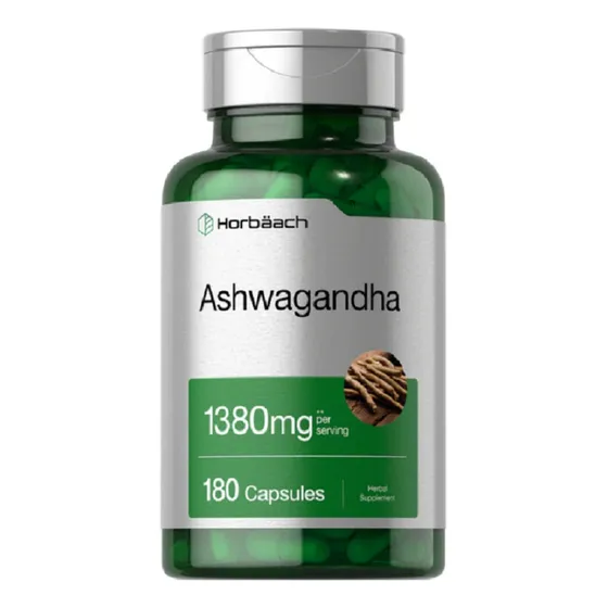 Suplemento Ashwagandha 1380 Mg 180 Capsulas Horbaach Sabor Sin sabor