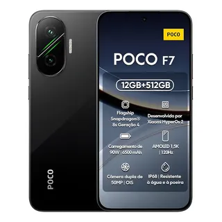POCO F7 ブラック 12GB RAM 512GB ROM Produtos com até 15 OFF no PIX KaBuM