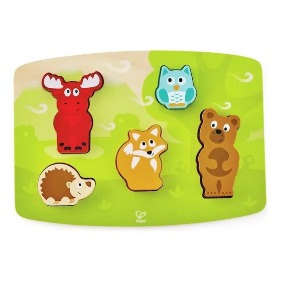 Rompecabezas Chunky Con Texturas Animales Del Bosque 05 Pzs
