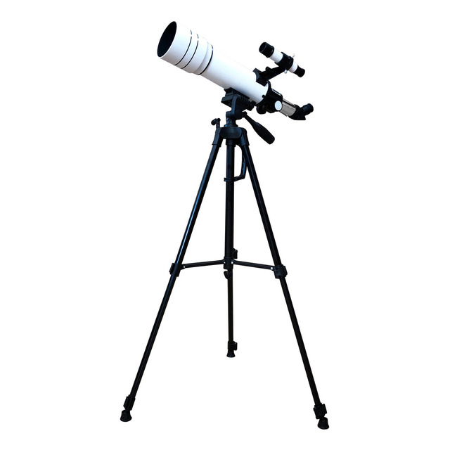 Telescópio Astronômico Refrator Com Tripé Ajustável Luneta Cor Branco Telescópio Astronômico Refrator Com Tripé Ajustável Luneta Cor Branco
