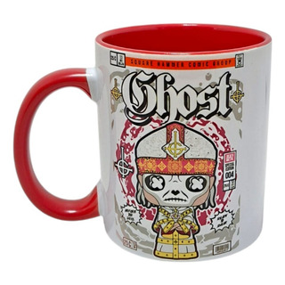 Taza Para Cafe Banda De Rock Ghost Fondo Rojo 325ml Ceramica Taza Para Cafe Banda De Rock Ghost Fondo Rojo 325ml Ceramica