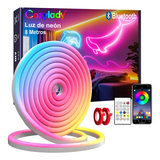 Luz De Faixa Bluetooth Led Neon Rgb De 8 M Ip68 Para Tv De C