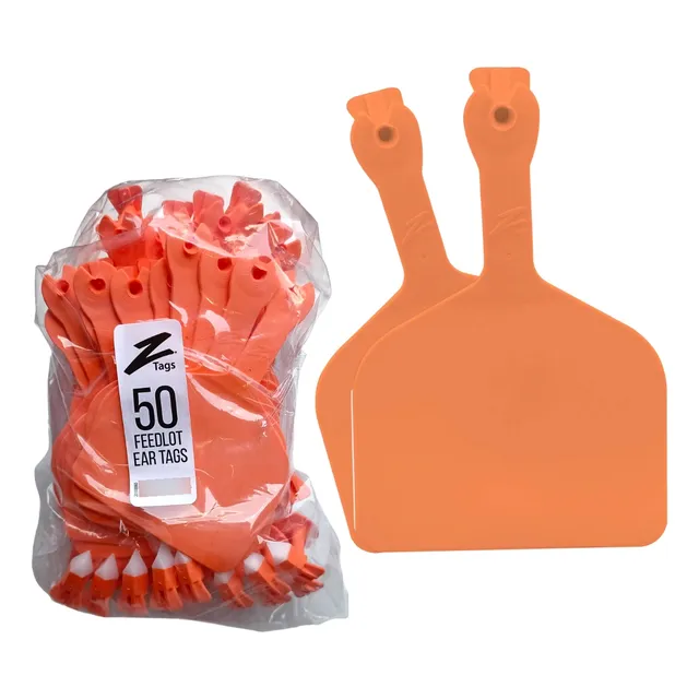 Aretes De Identificación Z Tag Feedlot Naranja