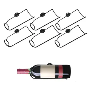 Open Star Kit 6 Suporte Parede Vinho Open Star Aço Preto Estilo Indus