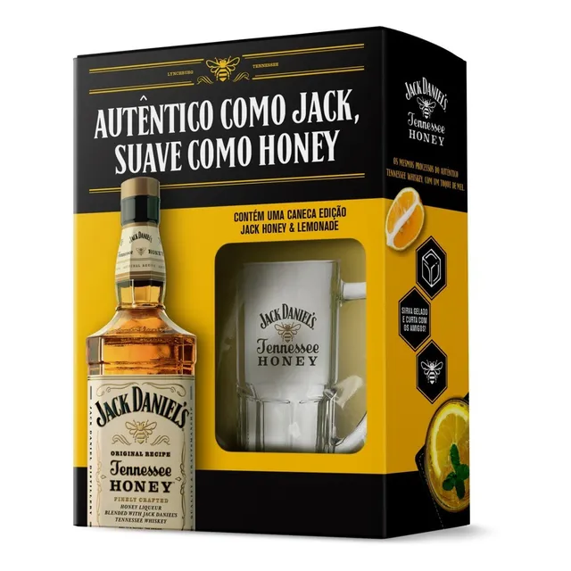 Whisky Jack Daniels Honey 1l + Caneca Original Nota Fiscal