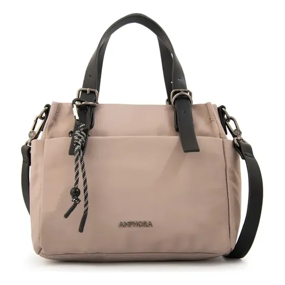 Bandolera Amphora Julia de Nylon Taupe para Mujer