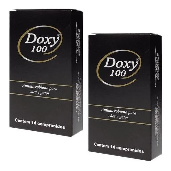 2 Doxy 100 Cepav Antimicrobiano Para Cães E Gatos 14 Comp.