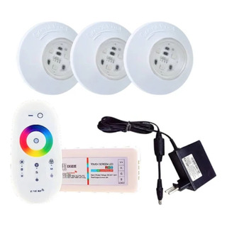Kit 3 Luminária Piscina Rgb 6 Superleds Com Módulo Rgb 9w Kit 3 Luminária Piscina Rgb 6 Superleds Com Módulo Rgb 9w