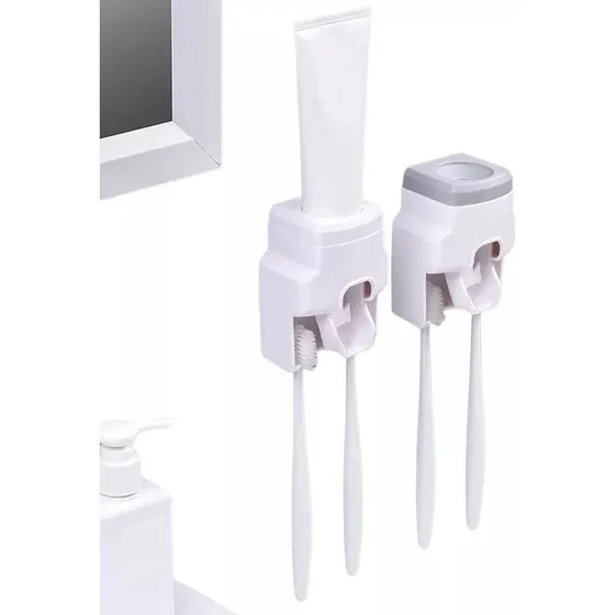 Dispensador De Crema Dental Soporte Portacepillos Blanco
