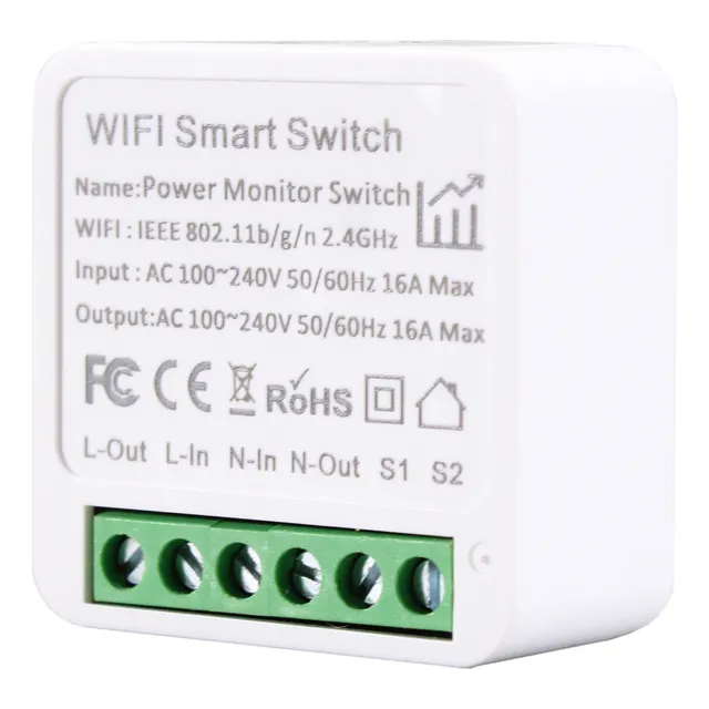 Switch Mini Wifi Interruptor Inteligente Medidor De Consumo