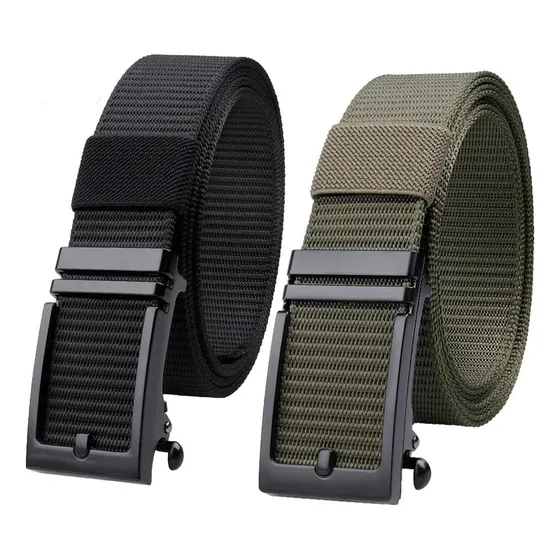 Cinturones casuales para hombre, 2 unidades, color verde+caqui, tamaño 125 cm